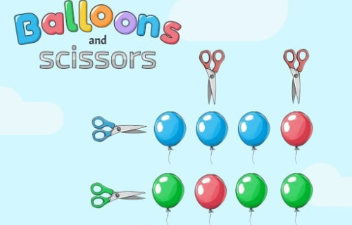 Balloons and scissors